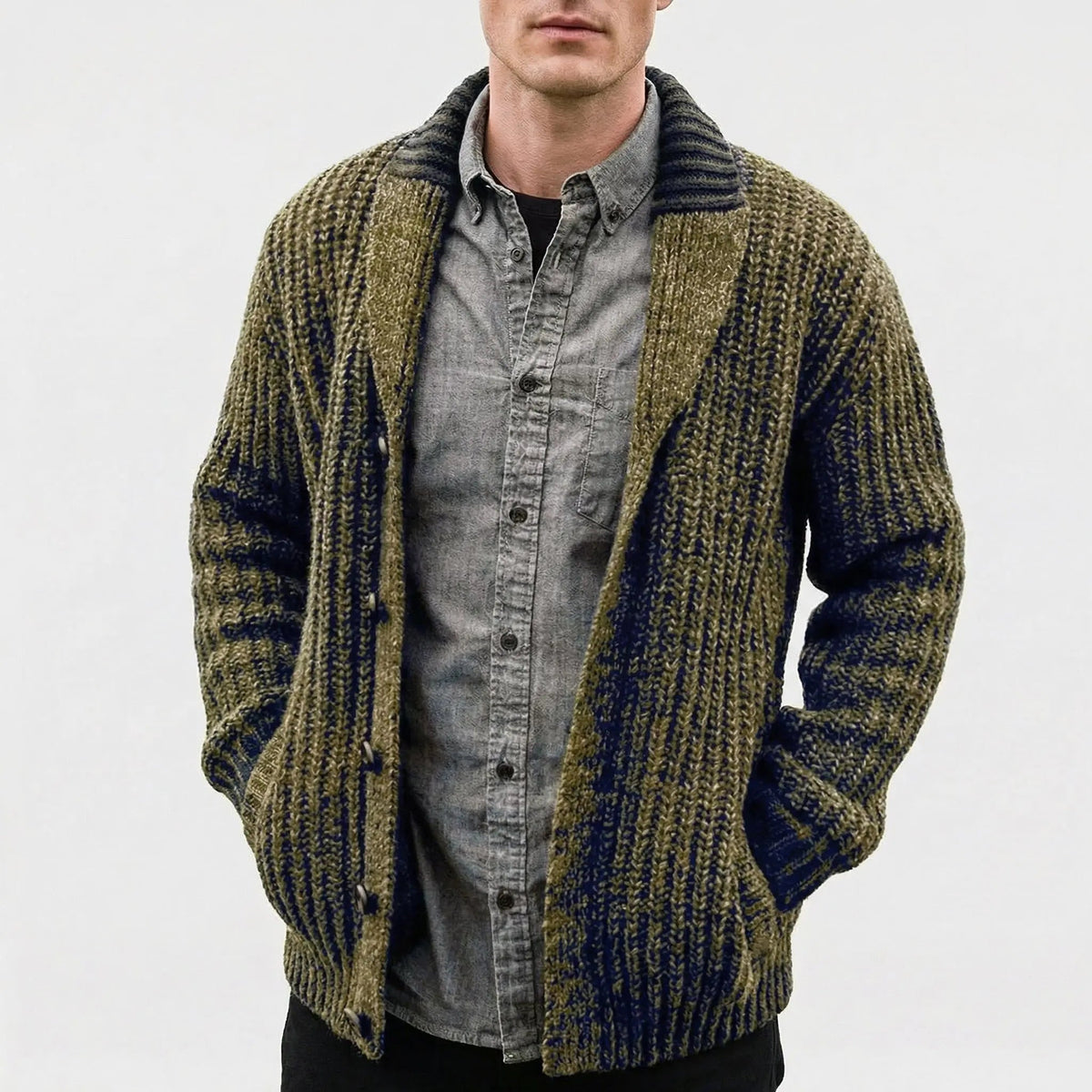 Men's Chunky Knit Shawl Collar Cardigan Winter Sweater Edenforth