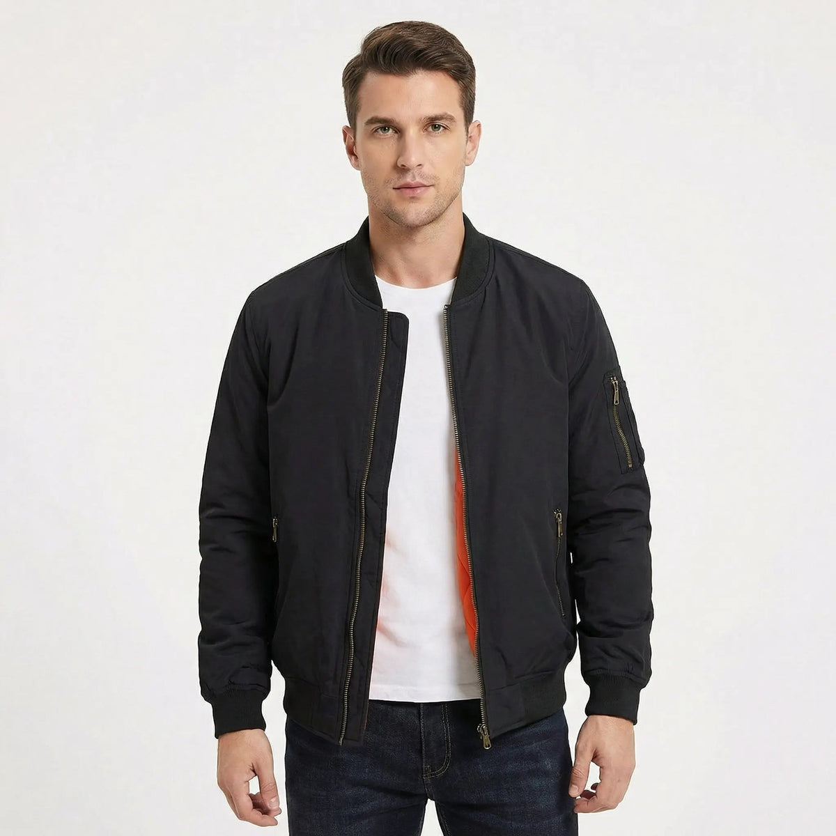 Men's Bomber MA-1 Flight Fall Jacket with Contrast Quilted Lining Edenforth