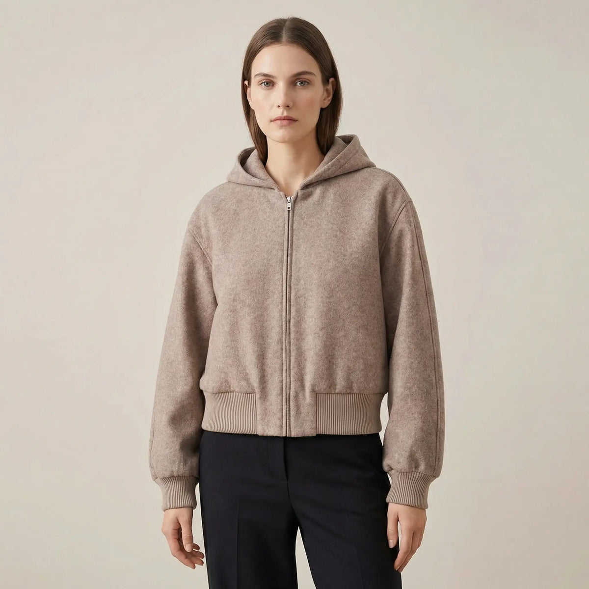 Women's Short Ribbed Cuff Bomber Fall Jacket Edenforth