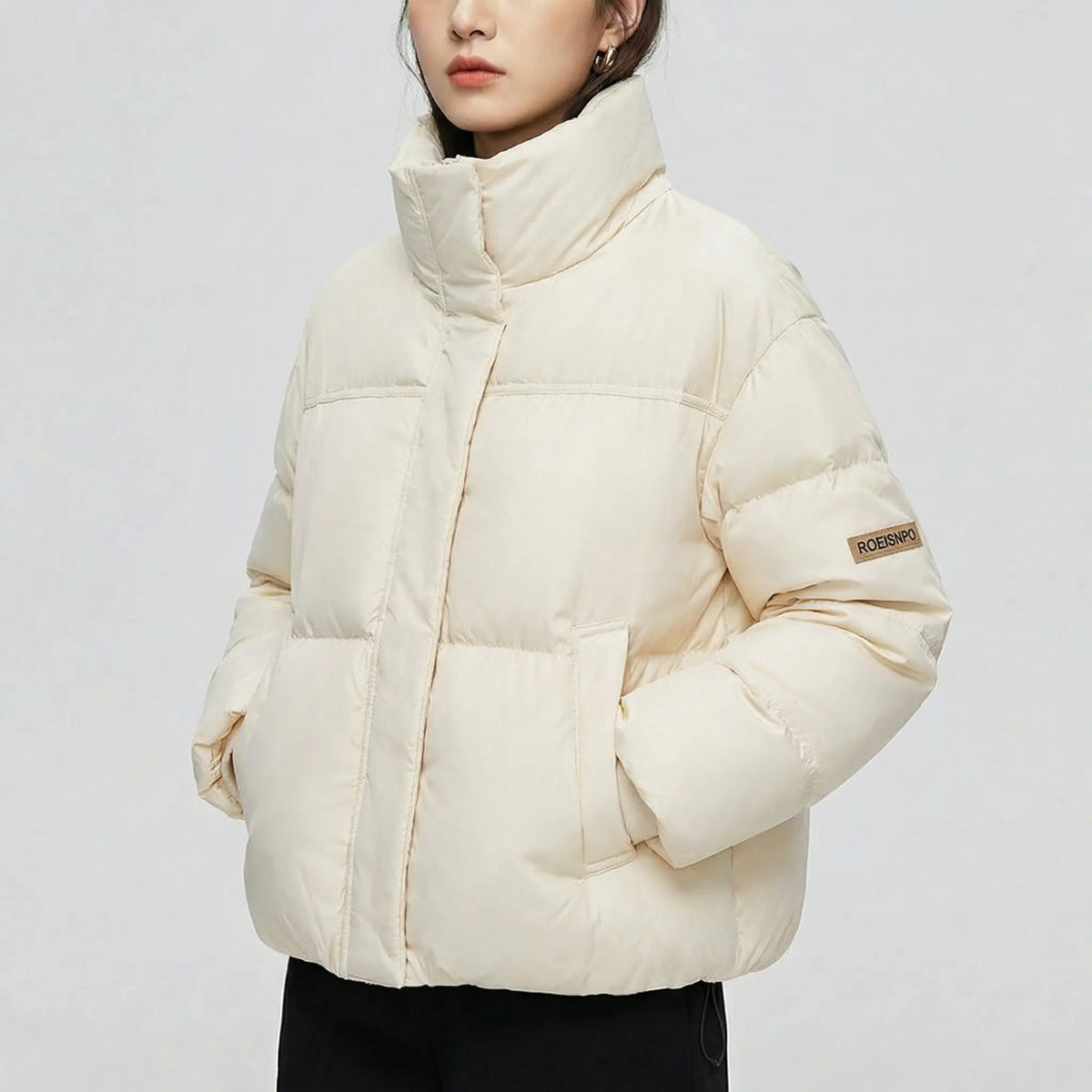 Women's Stand Collar Oversized Quilted Puffer Down Winter Coat Edenforth