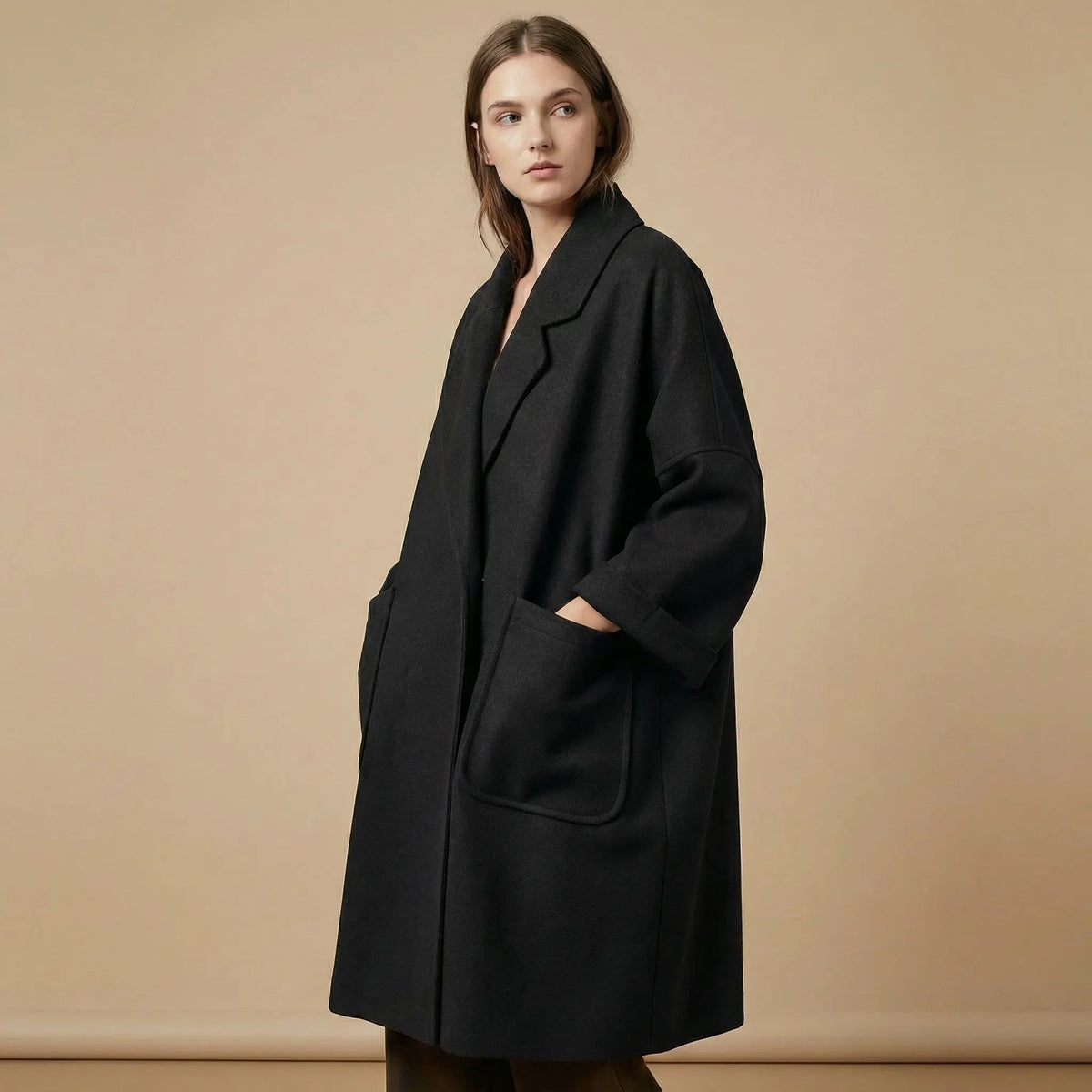 Women's Oversized Double-Sided Longline Wool Trench Winter Coat Edenforth