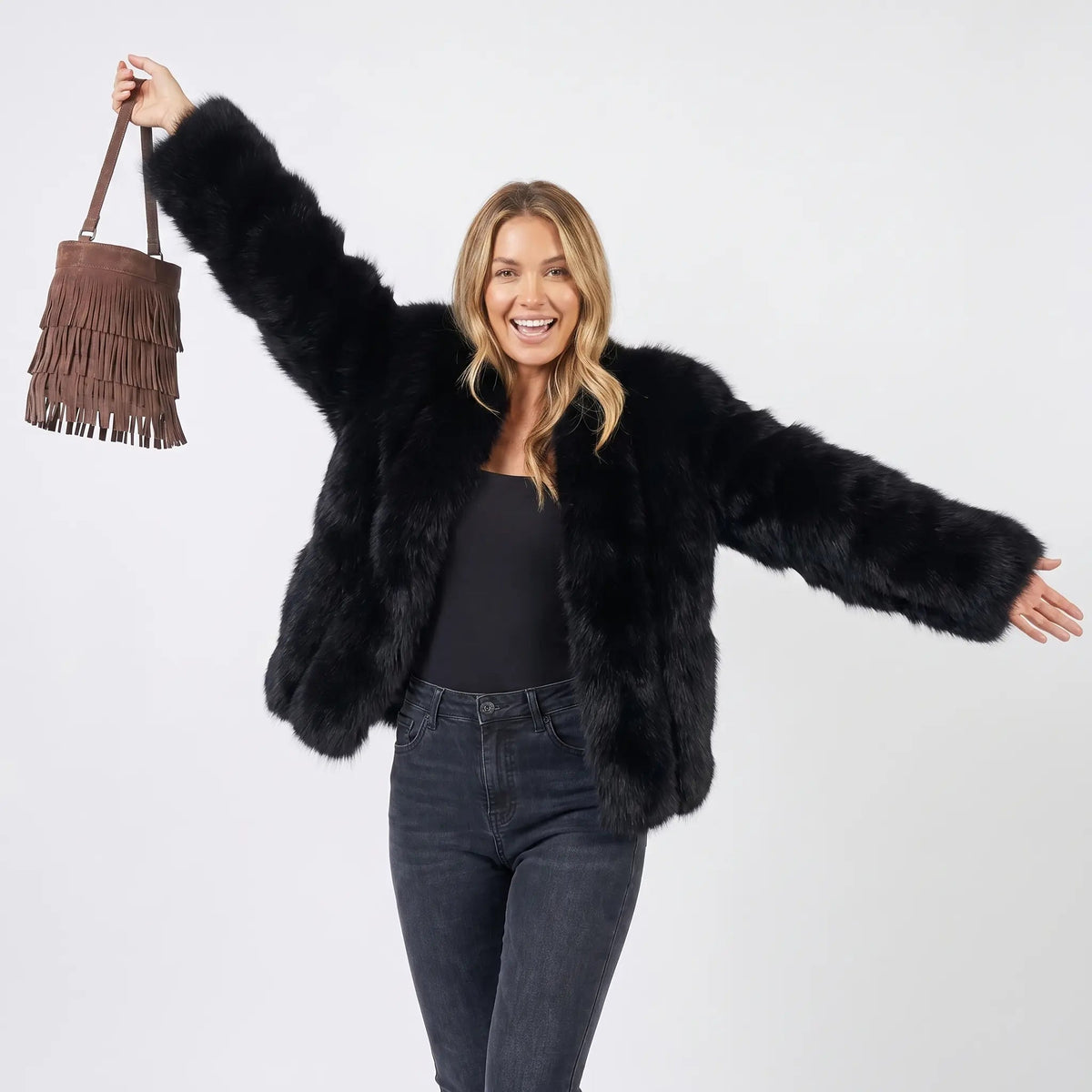 Women's Faux-Fur Cardigan Winter Coat Edenforth