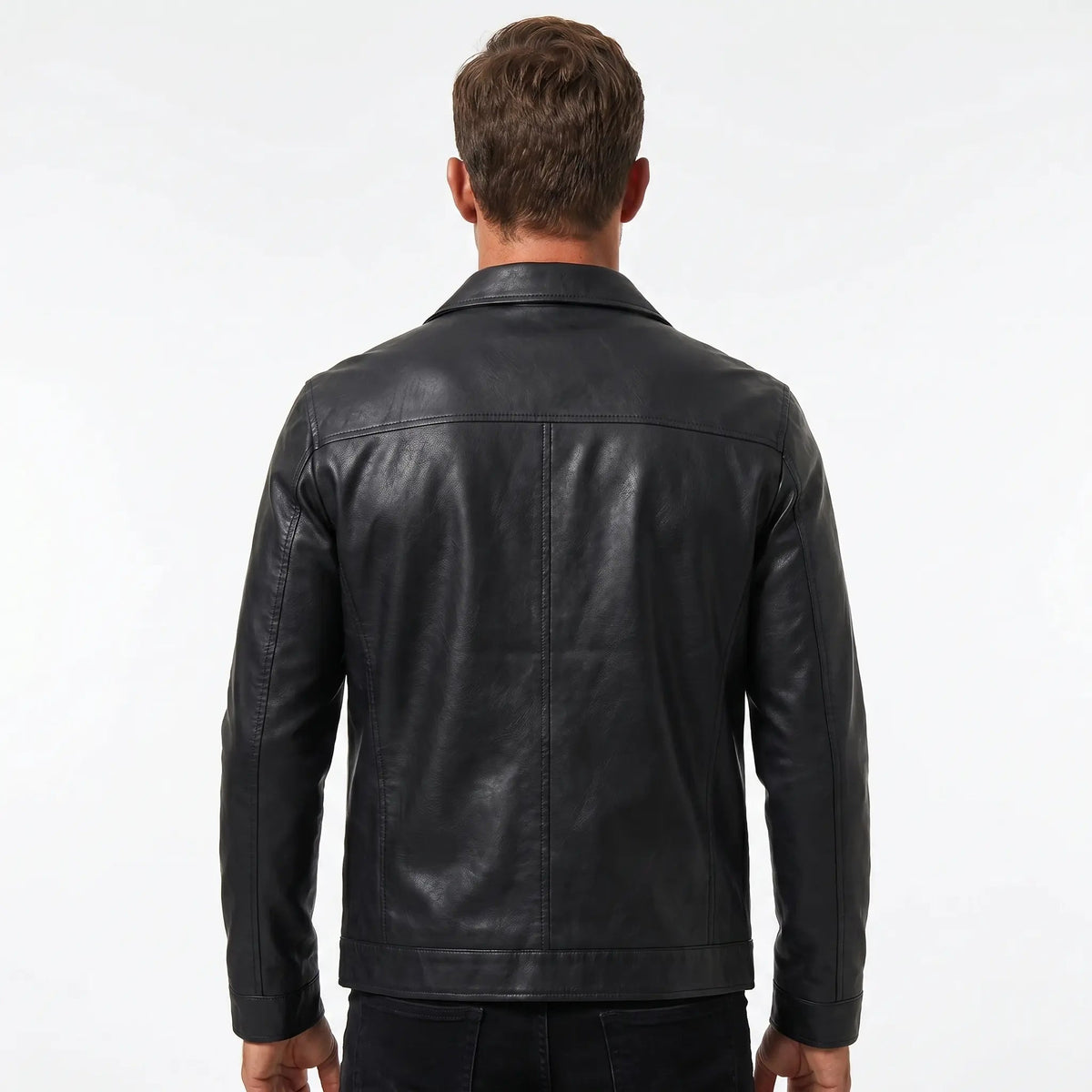 Men's Slim-Fit Leather Fall Jacket Edenforth