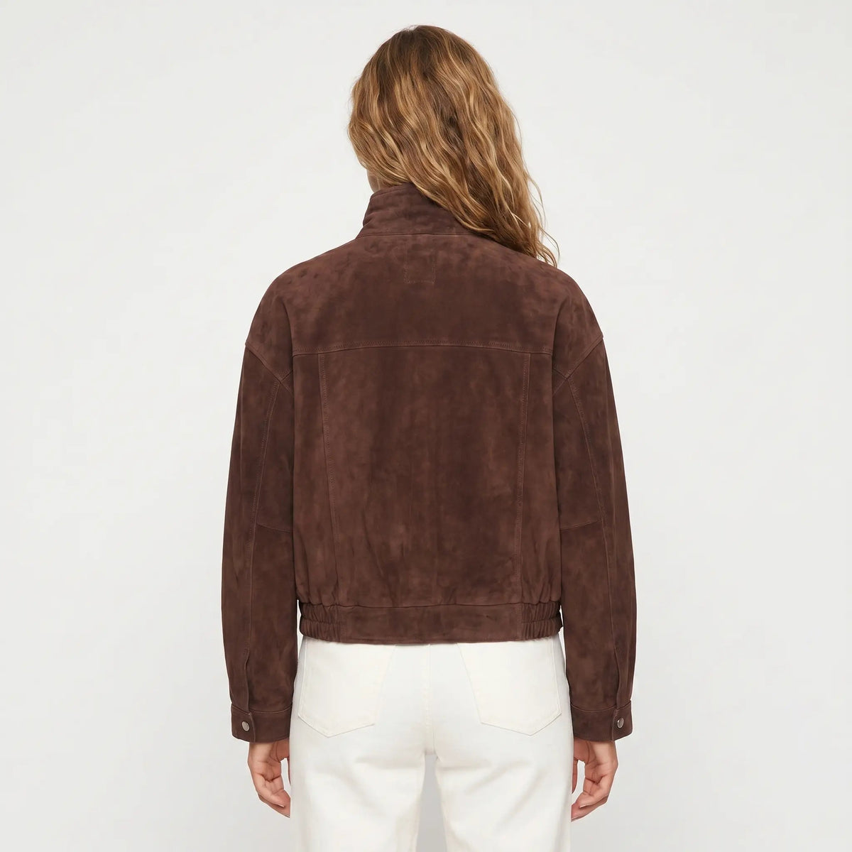 Women's Faux Suede Button Bomber Fall Jacket Edenforth