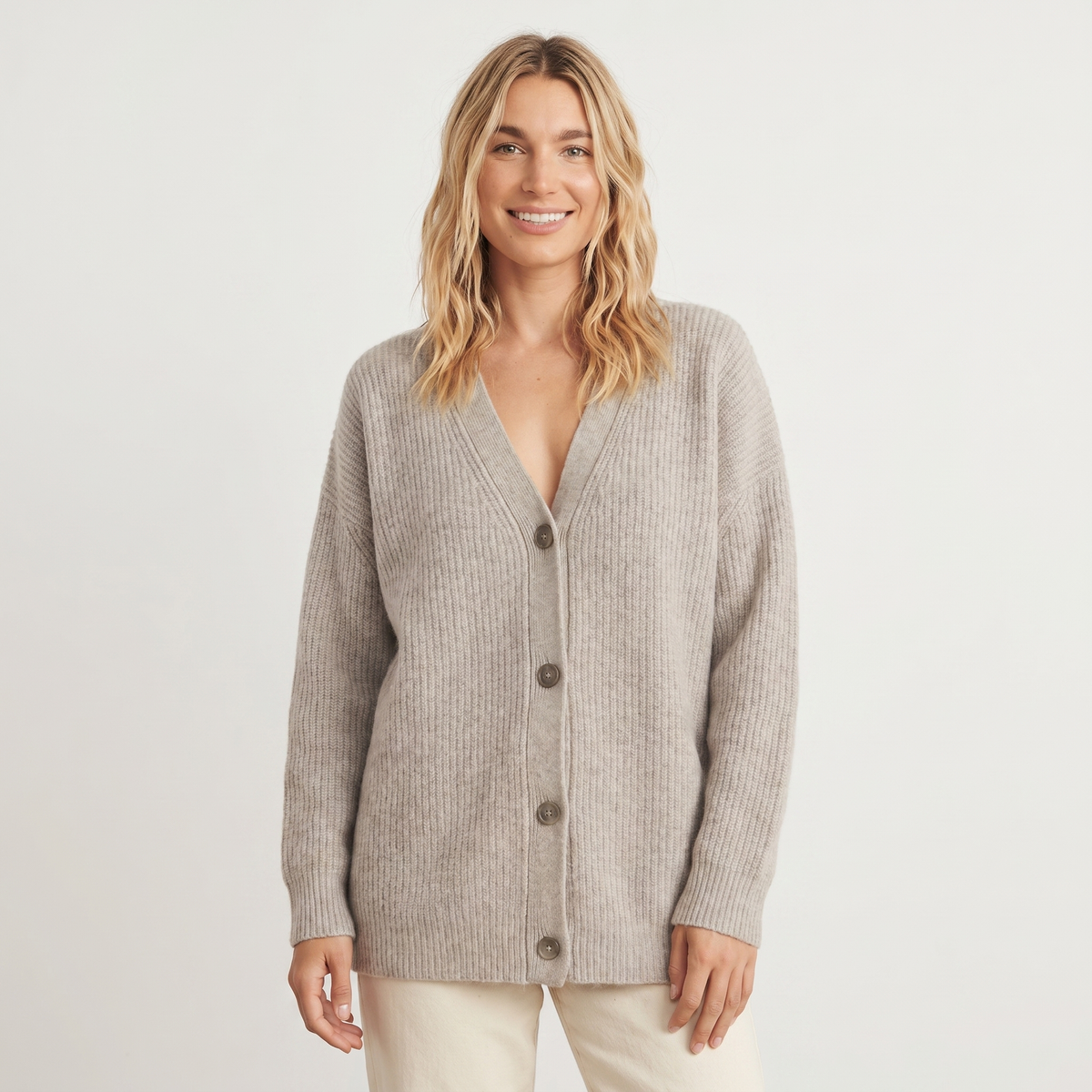 Women's Cardigans For Women Oversized Ribbed V-Neck Knit Winter Edenforth