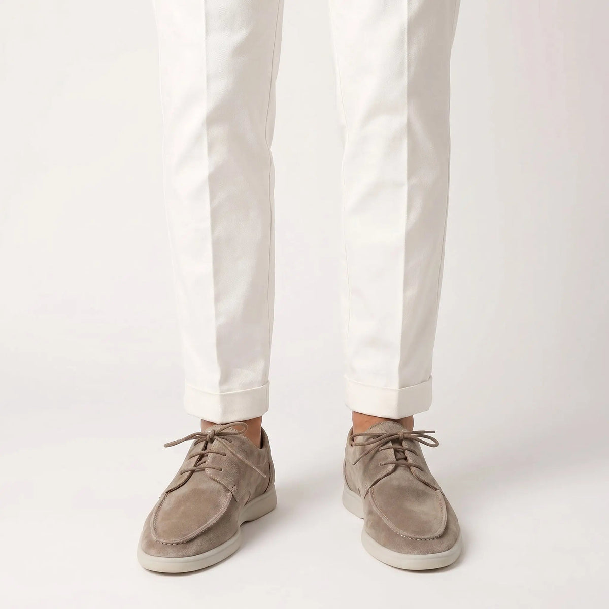 Men's Suede-Look Lace-Up Shoes Moc Toe Lightweight Sole Edenforth