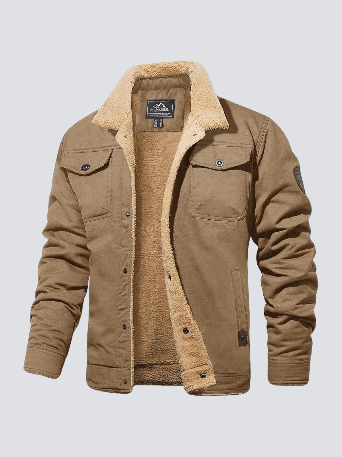 Men's Bomber Jacket Padded Lining Sleek Silhouette Khaki