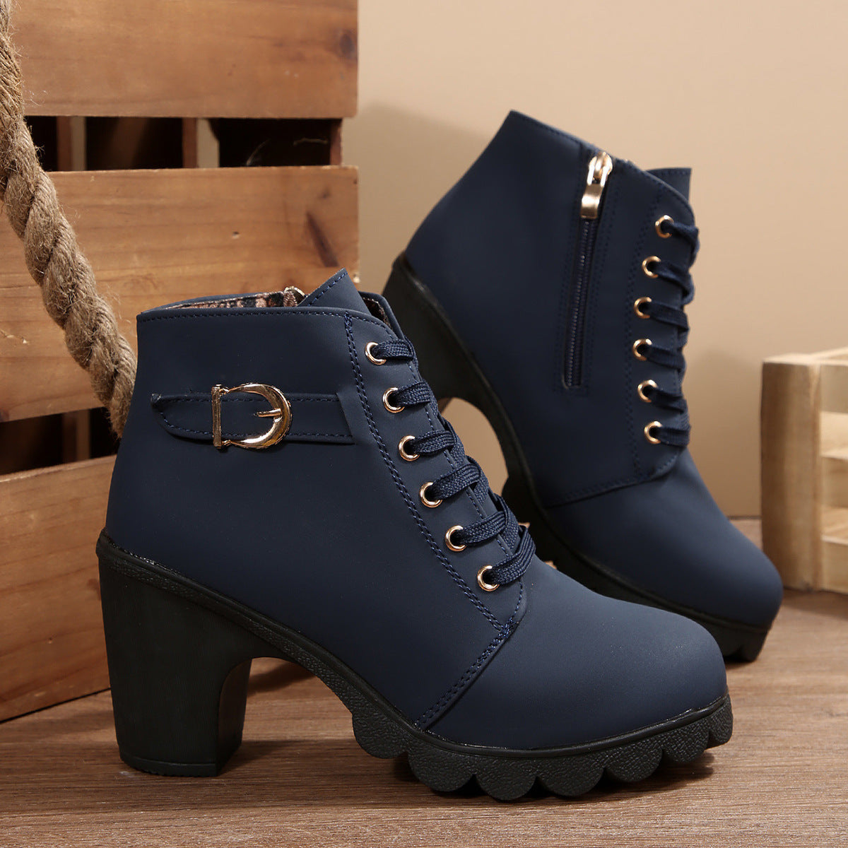 High-Heeled Side-Zip Martin Boots mutualdropshopping