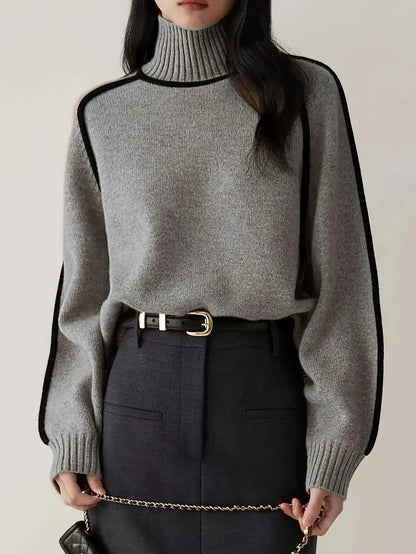 Women's Oversized Turtleneck Soft Knit Long-Sleeve Winter Sweater Edenforth