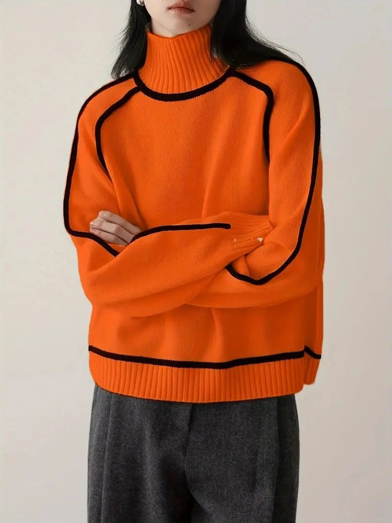 Women's Oversized Turtleneck Soft Knit Long-Sleeve Winter Sweater Edenforth
