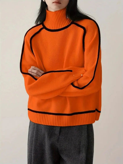Women's Oversized Turtleneck Soft Knit Long-Sleeve Winter Sweater Edenforth
