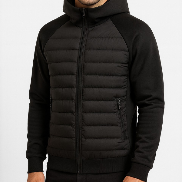 Women's Hooded Zip-Up Jacket with Ribbed Cuffs and Side Pockets 1