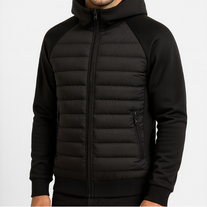 Women's Hooded Zip-Up Jacket with Ribbed Cuffs and Side Pockets 1