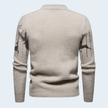 Men's Festive Pattern Crewneck Sweater Long-Sleeve Knit Pullover 4