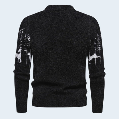 Men's Festive Pattern Crewneck Sweater Long-Sleeve Knit Pullover 2