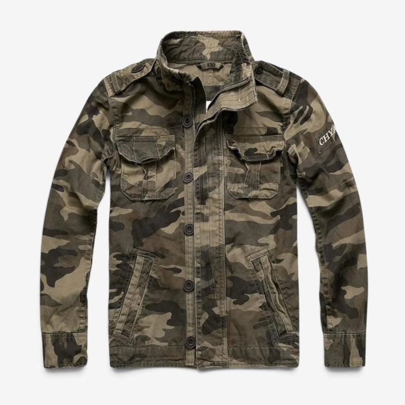 Men's Cotton Zip Button Jacket Multi-Pocket Long-Sleeve Multicolor