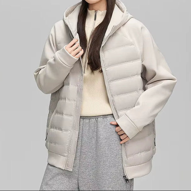 Women's Hooded Zip-Up Jacket with Ribbed Cuffs and Side Pockets 3