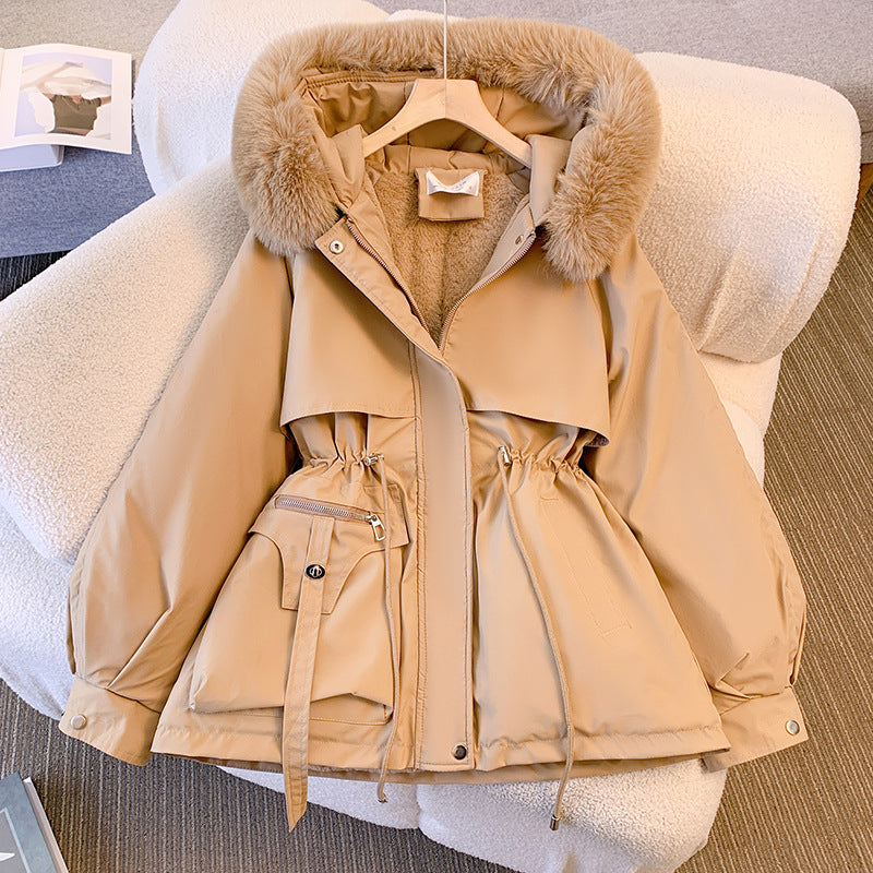 Women's Warm Winter Jacket Classic Design Versatile Fit Beige