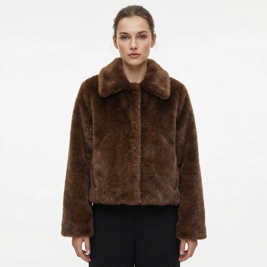 Women's Brown Fur Winter Coat Edenforth