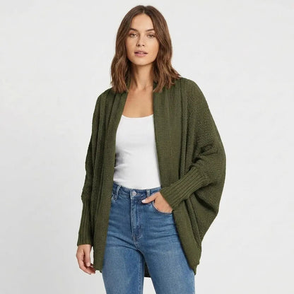 Women's Oversized Batwing Open-Front Loose Knit Winter Cardigan Edenforth
