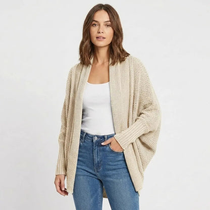 Women's Oversized Batwing Open-Front Loose Knit Winter Cardigan Edenforth