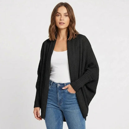 Women's Oversized Batwing Open-Front Loose Knit Winter Cardigan Edenforth