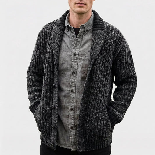 Men's Chunky Knit Shawl Collar Cardigan Winter Sweater Edenforth