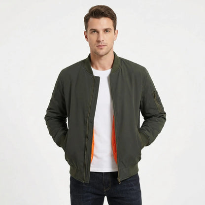 Men's Bomber MA-1 Flight Fall Jacket with Contrast Quilted Lining Edenforth