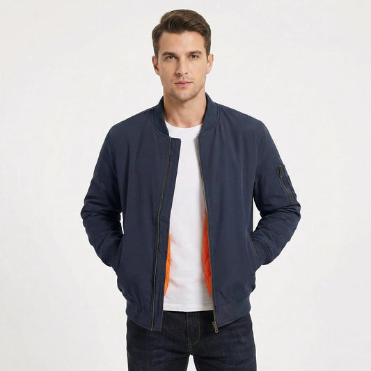 Men's Bomber MA-1 Flight Fall Jacket with Contrast Quilted Lining Edenforth