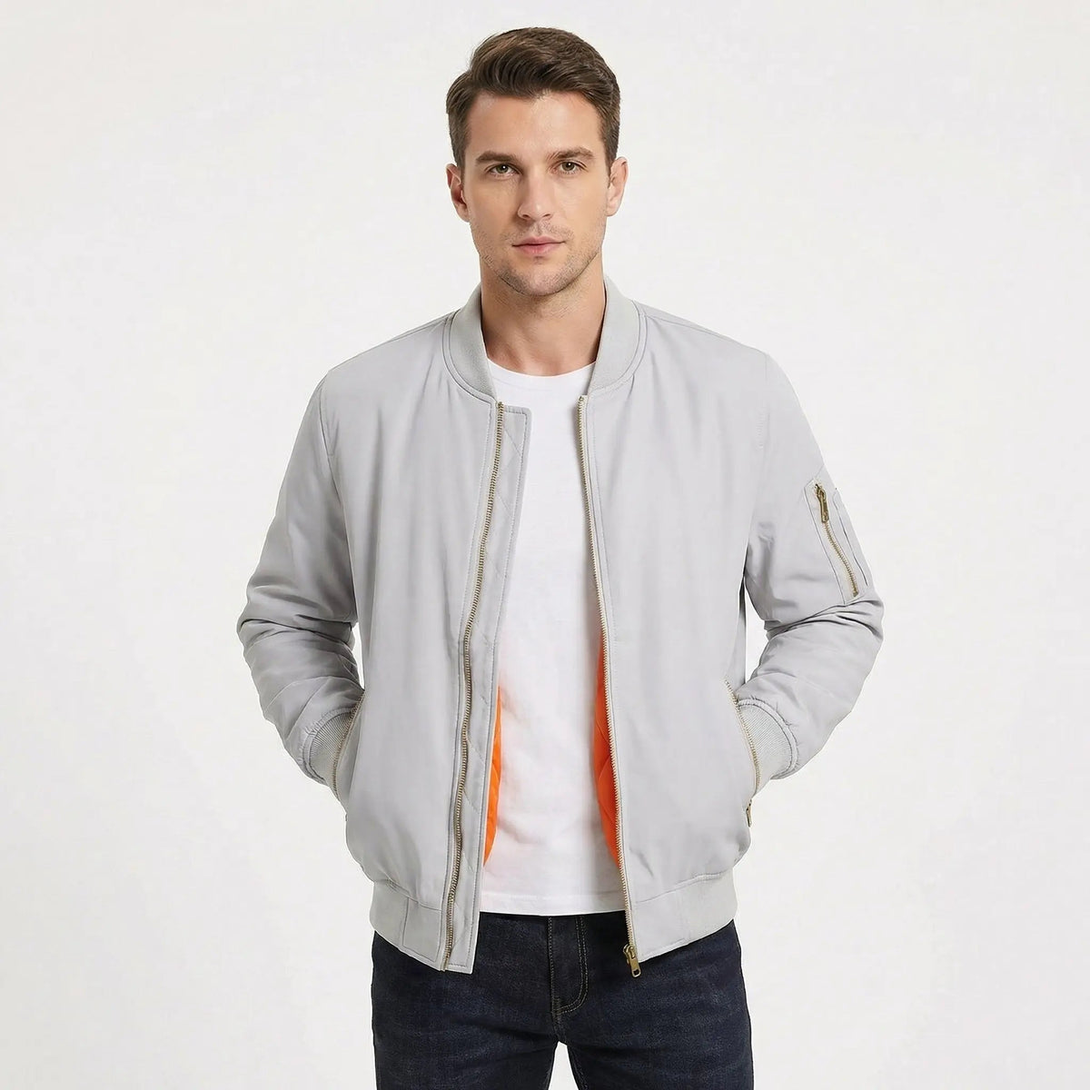 Men's Bomber MA-1 Flight Fall Jacket with Contrast Quilted Lining Edenforth