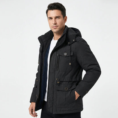 Men's Water Resistant Fleece Lined Hooded Winter Jacket Edenforth