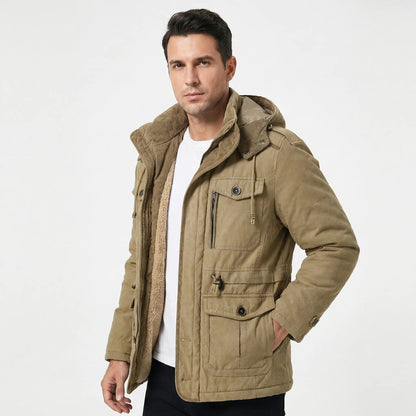Men's Water Resistant Fleece Lined Hooded Winter Jacket Edenforth