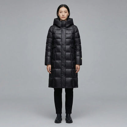 Women's Over The Knee Hooded Long Quilted Puffer Winter Coat Edenforth