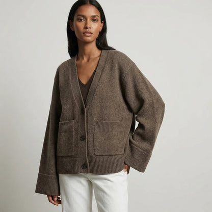 Women's Long-Sleeve Relaxed-Fit Open-Front Knit Winter Cardigan Edenforth