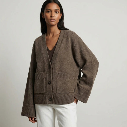 Women's Long-Sleeve Relaxed-Fit Open-Front Knit Winter Cardigan Edenforth