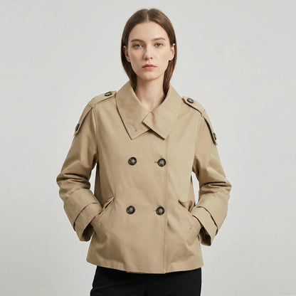 Women's Classic Double-Breasted Commuter Trench Winter Coat Edenforth