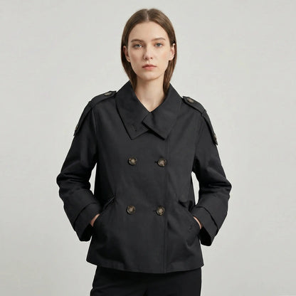Women's Classic Double-Breasted Commuter Trench Winter Coat Edenforth