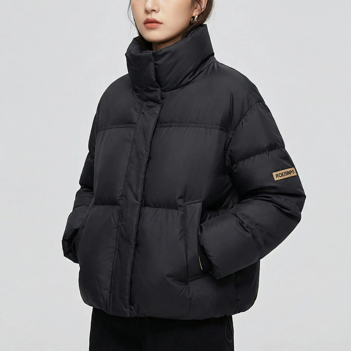Women's Stand Collar Oversized Quilted Puffer Down Winter Coat Edenforth