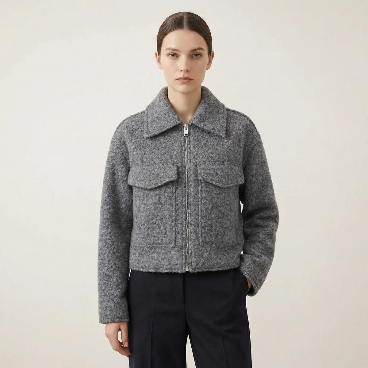 Women's Tailored Zip-Up Bomber Fall Jacket Edenforth