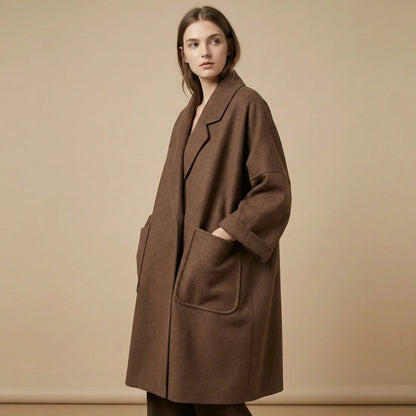 Women's Oversized Double-Sided Longline Wool Trench Winter Coat Edenforth