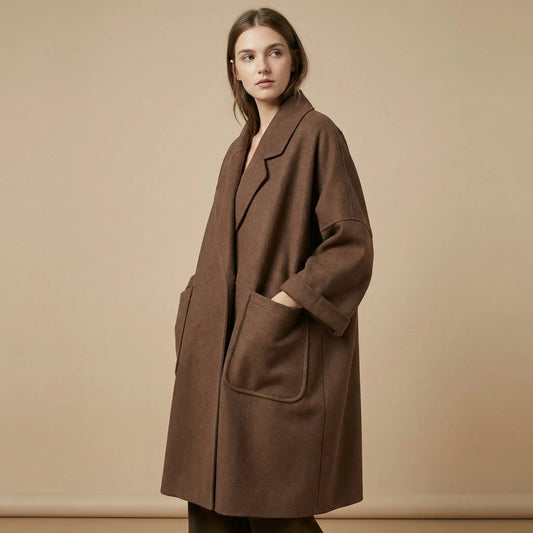 Women's Oversized Double-Sided Longline Wool Trench Winter Coat Edenforth