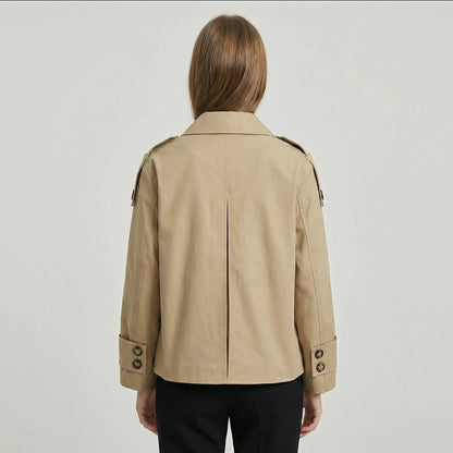 Women's Classic Double-Breasted Commuter Trench Winter Coat Edenforth