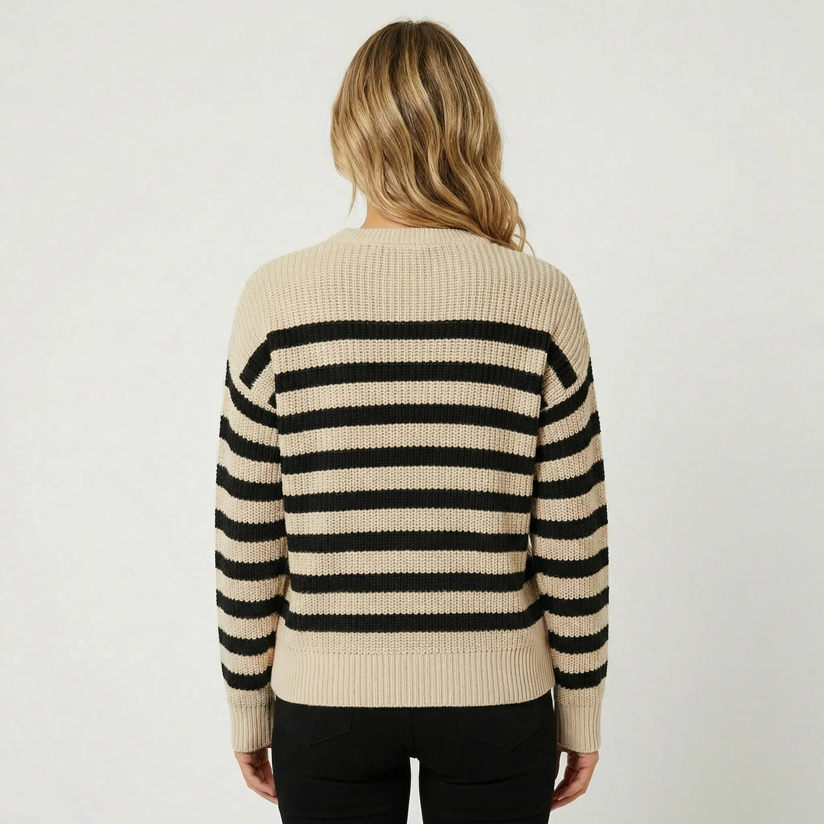 Women's Striped Thick Knit Winter Sweater Edenforth