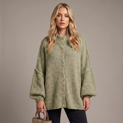 Women's Dolman Sleeve Chunky Knit Button-Up Winter Cardigan Edenforth