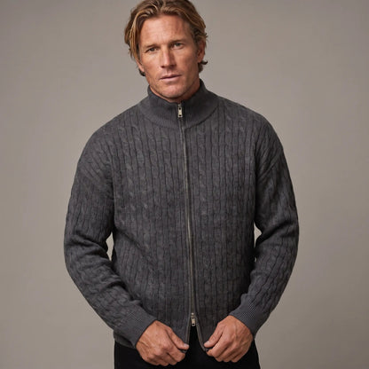 Men's Cable Knit Full-Zip Winter Cardigan Edenforth