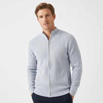 Men's Textured Knit Full-Zip Jacket - Winter Cardigan Edenforth
