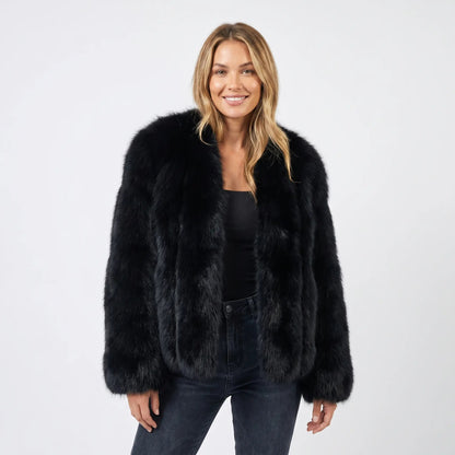 Women's Faux-Fur Cardigan Winter Coat Edenforth