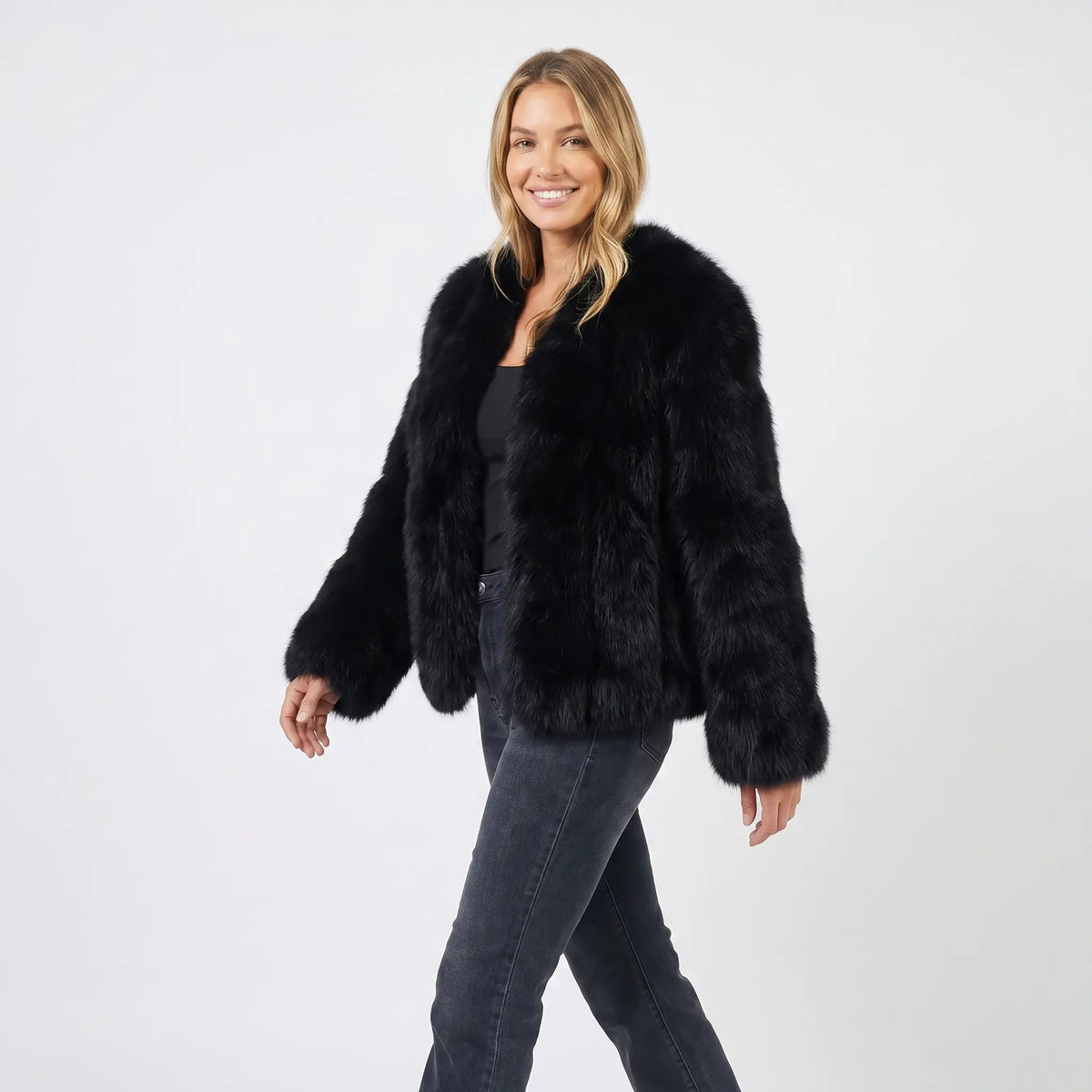 Women's Faux-Fur Cardigan Winter Coat Edenforth