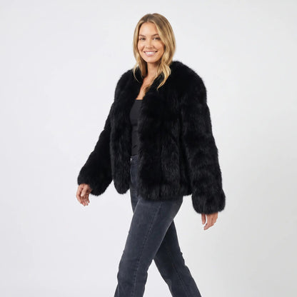 Women's Faux-Fur Cardigan Winter Coat Edenforth