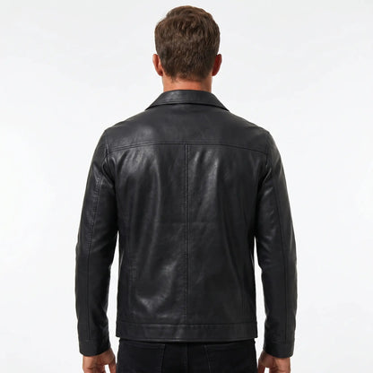 Men's Slim-Fit Leather Fall Jacket Edenforth